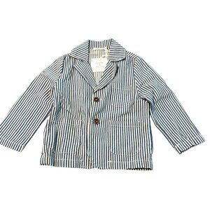 Babe & Tess Boys Striped Cotton Jacket Size 3 Made In Italy New